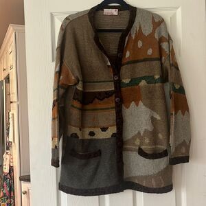 La Squadra Vintage Wool Fall Cardigan Size Large
